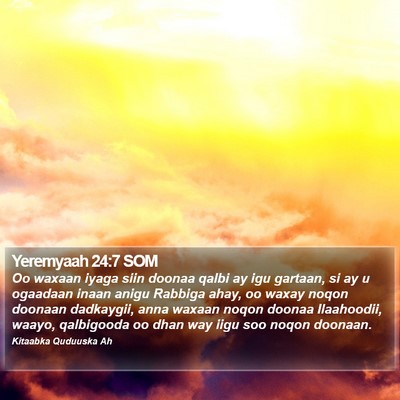 Yeremyaah 24:7 SOM Bible Verse Image