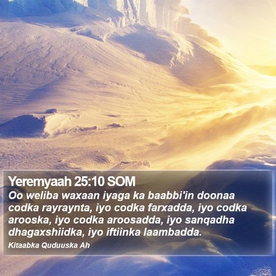 Yeremyaah 25:10 SOM Bible Verse Image