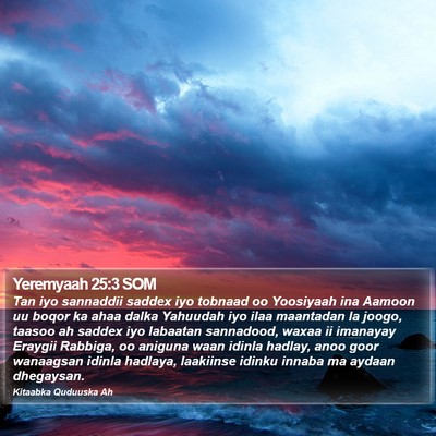 Yeremyaah 25:3 SOM Bible Verse Image