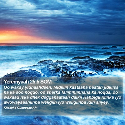 Yeremyaah 25:5 SOM Bible Verse Image