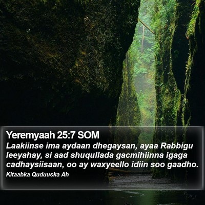 Yeremyaah 25:7 SOM Bible Verse Image