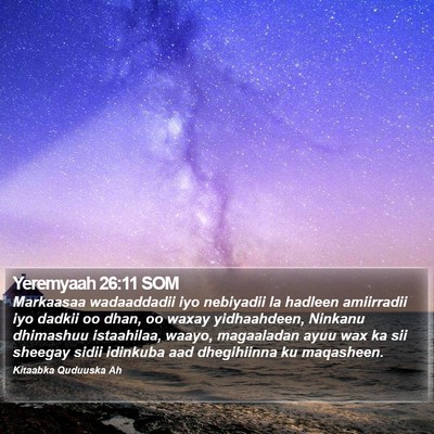 Yeremyaah 26:11 SOM Bible Verse Image