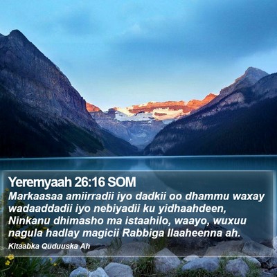 Yeremyaah 26:16 SOM Bible Verse Image