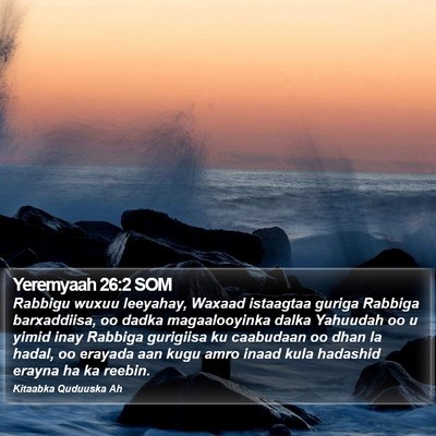 Yeremyaah 26:2 SOM Bible Verse Image