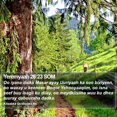 Yeremyaah 26:23 SOM Bible Verse Image