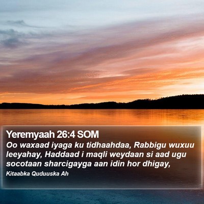 Yeremyaah 26:4 SOM Bible Verse Image