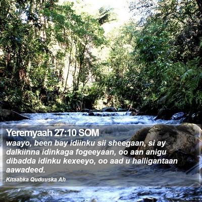 Yeremyaah 27:10 SOM Bible Verse Image