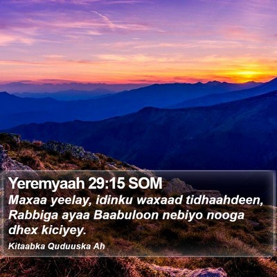 Yeremyaah 29:15 SOM Bible Verse Image