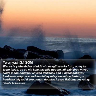 Yeremyaah 3:1 SOM Bible Verse Image