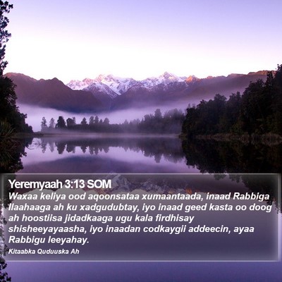 Yeremyaah 3:13 SOM Bible Verse Image