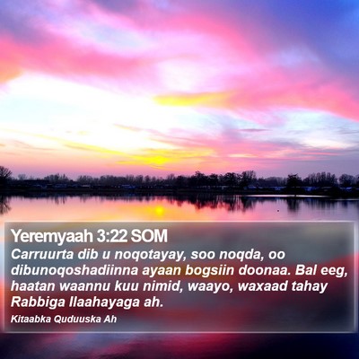 Yeremyaah 3:22 SOM Bible Verse Image