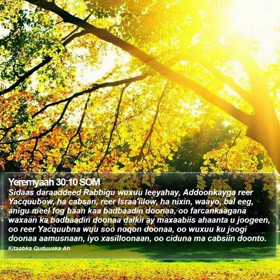 Yeremyaah 30:10 SOM Bible Verse Image