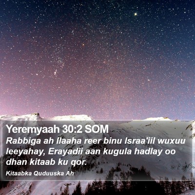 Yeremyaah 30:2 SOM Bible Verse Image