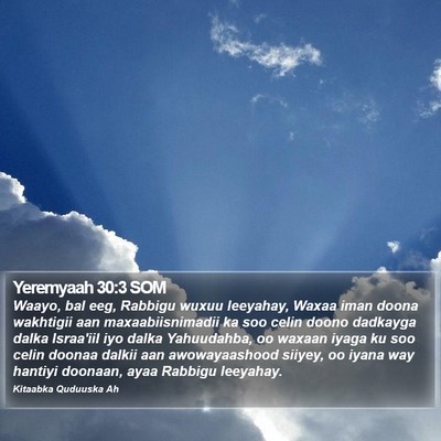 Yeremyaah 30:3 SOM Bible Verse Image