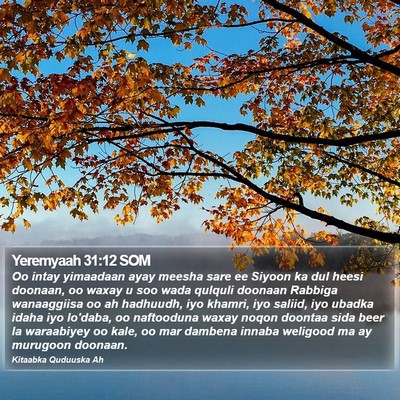 Yeremyaah 31:12 SOM Bible Verse Image