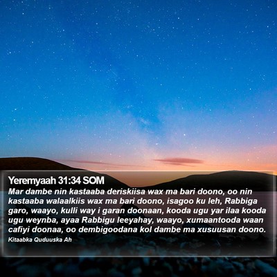 Yeremyaah 31:34 SOM Bible Verse Image