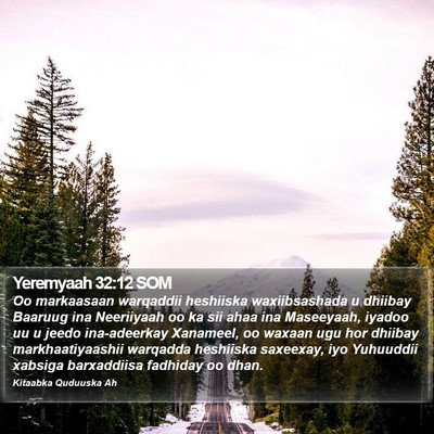Yeremyaah 32:12 SOM Bible Verse Image