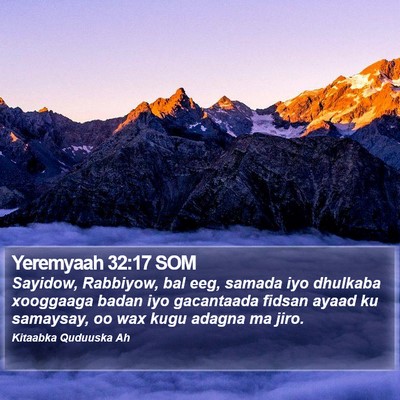 Yeremyaah 32:17 SOM Bible Verse Image