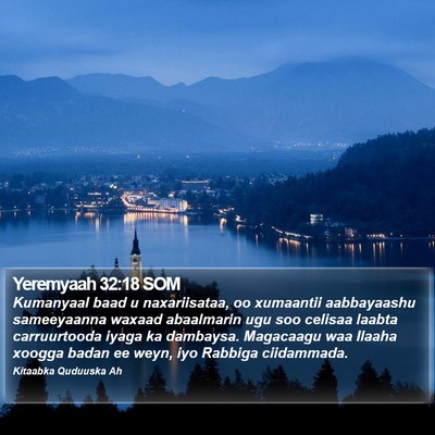 Yeremyaah 32:18 SOM Bible Verse Image