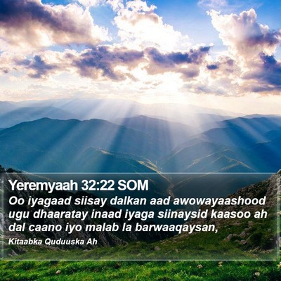 Yeremyaah 32:22 SOM Bible Verse Image