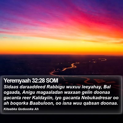 Yeremyaah 32:28 SOM Bible Verse Image