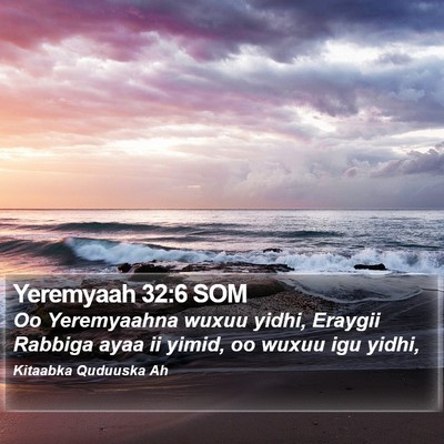 Yeremyaah 32:6 SOM Bible Verse Image