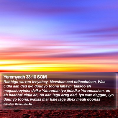 Yeremyaah 33:10 SOM Bible Verse Image