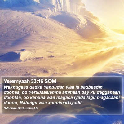 Yeremyaah 33:16 SOM Bible Verse Image