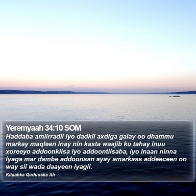 Yeremyaah 34:10 SOM Bible Verse Image