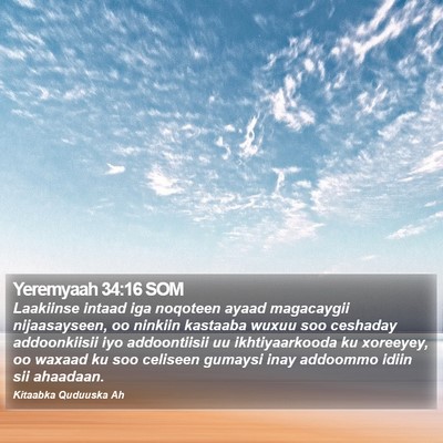 Yeremyaah 34:16 SOM Bible Verse Image