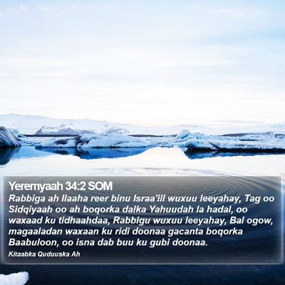 Yeremyaah 34:2 SOM Bible Verse Image