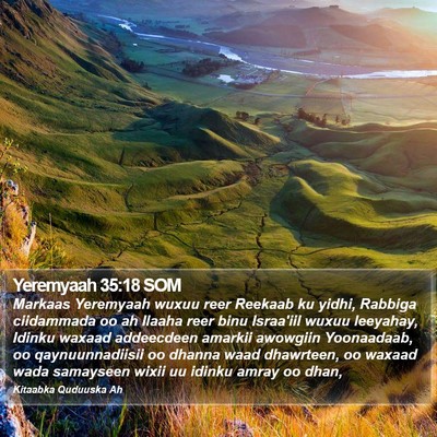 Yeremyaah 35:18 SOM Bible Verse Image