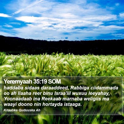 Yeremyaah 35:19 SOM Bible Verse Image