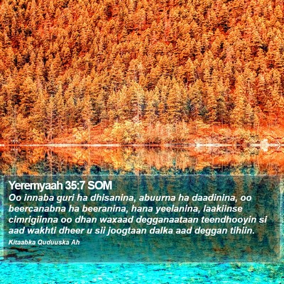 Yeremyaah 35:7 SOM Bible Verse Image