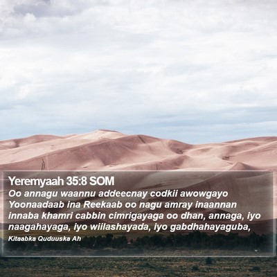 Yeremyaah 35:8 SOM Bible Verse Image