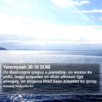 Yeremyaah 36:18 SOM Bible Verse Image