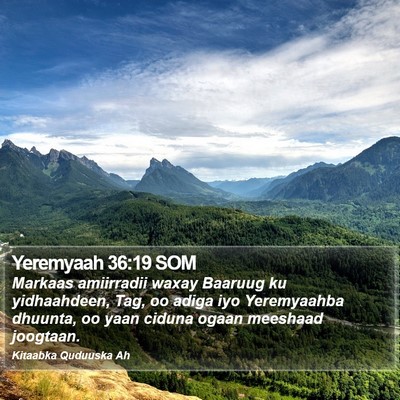 Yeremyaah 36:19 SOM Bible Verse Image