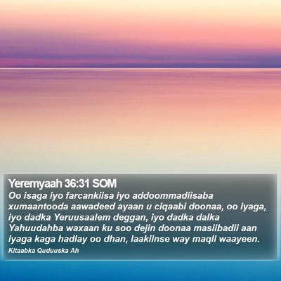 Yeremyaah 36:31 SOM Bible Verse Image