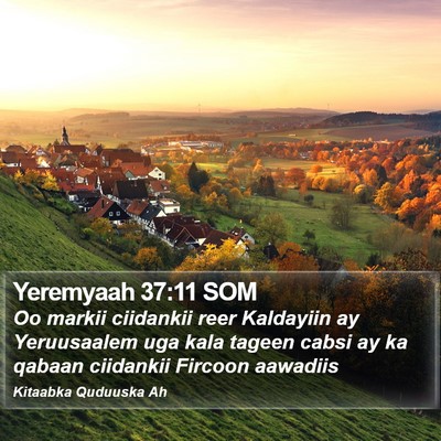 Yeremyaah 37:11 SOM Bible Verse Image