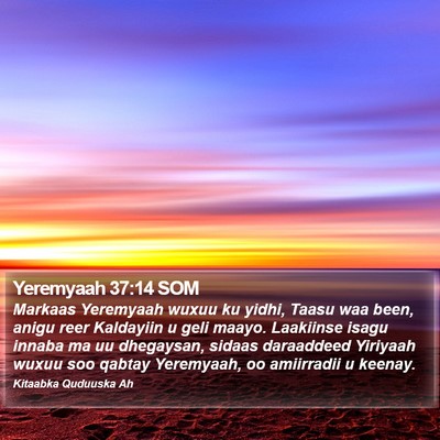 Yeremyaah 37:14 SOM Bible Verse Image