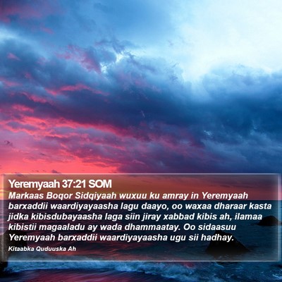 Yeremyaah 37:21 SOM Bible Verse Image