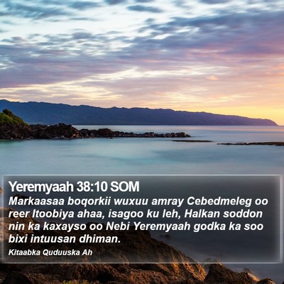 Yeremyaah 38:10 SOM Bible Verse Image