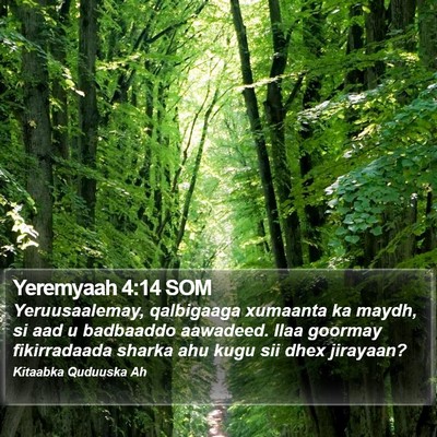 Yeremyaah 4:14 SOM Bible Verse Image