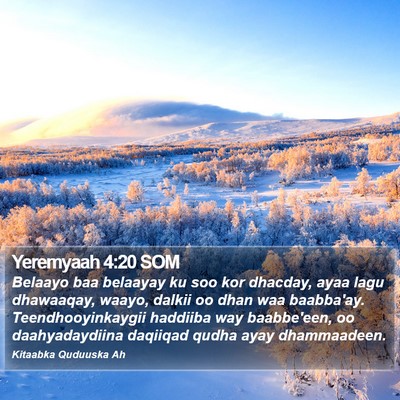 Yeremyaah 4:20 SOM Bible Verse Image
