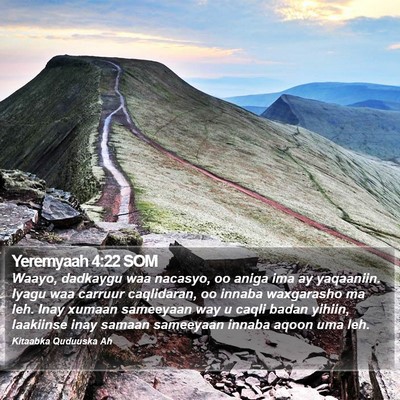 Yeremyaah 4:22 SOM Bible Verse Image