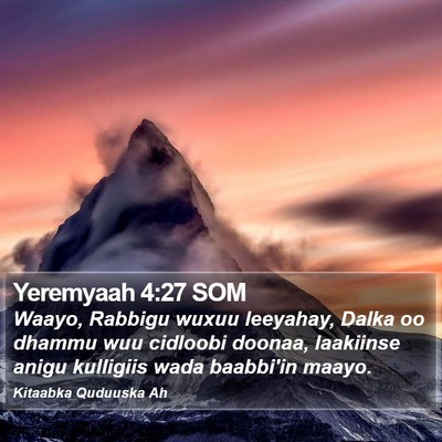Yeremyaah 4:27 SOM Bible Verse Image