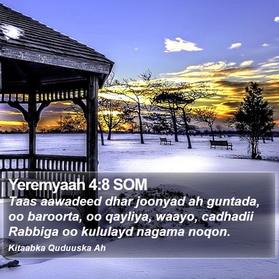 Yeremyaah 4:8 SOM Bible Verse Image