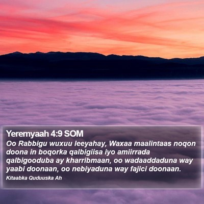 Yeremyaah 4:9 SOM Bible Verse Image