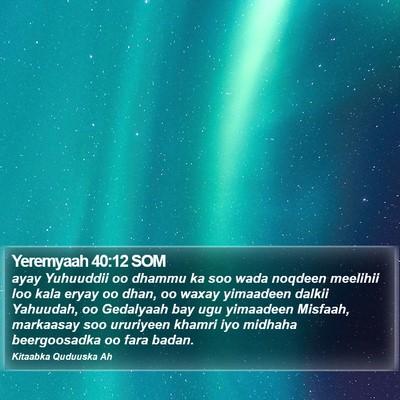 Yeremyaah 40:12 SOM Bible Verse Image