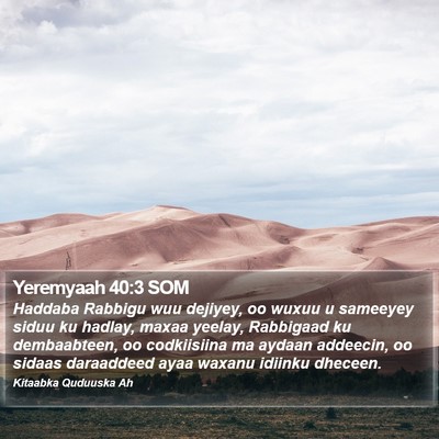 Yeremyaah 40:3 SOM Bible Verse Image